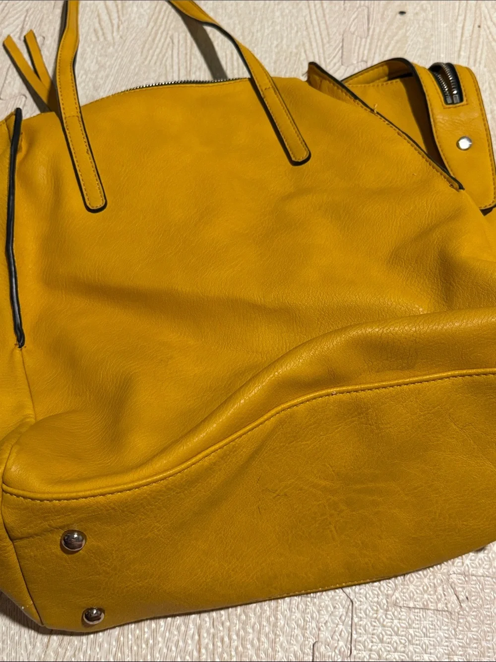 Urban Expressions Mustard Yellow Leather Tote